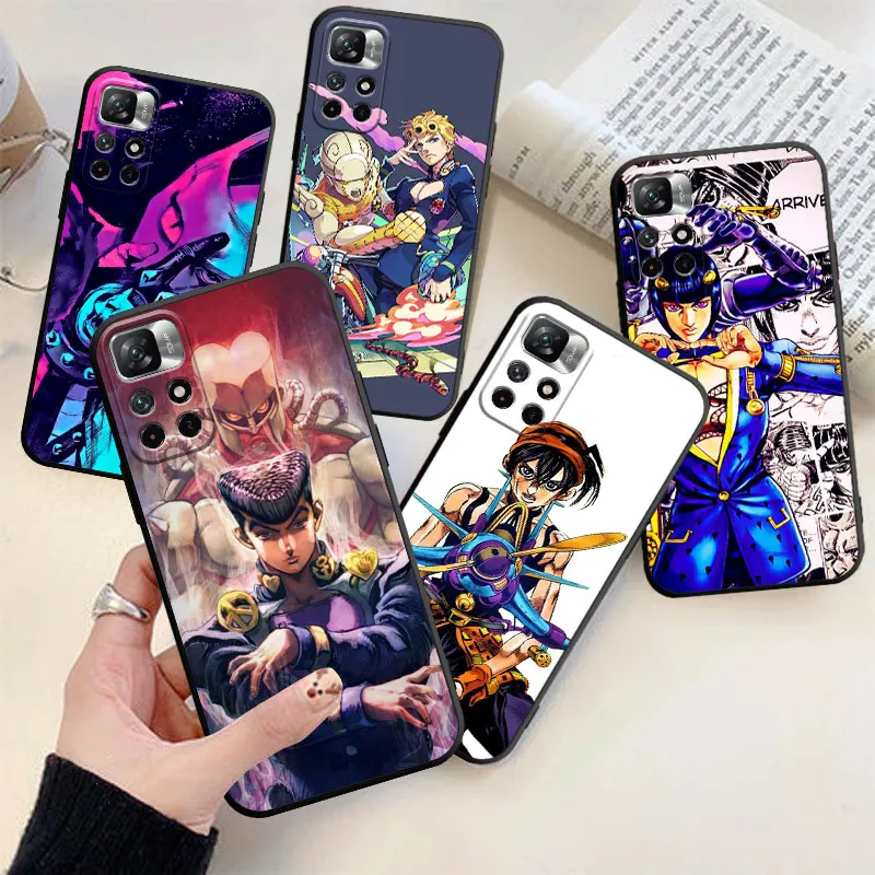 

Anime JoJo Bizarre Adventure Phone Case For Xiaomi Redmi Note 11 10 9 Pro 5G 10C 9s 7 8 8T 12 9A 9C 9T K40 TPU Cover Coque