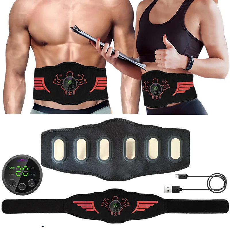 

EMS Muscle Stimulator Electric Abdominal Trainer Belt Abs Toner Body Slimming Fitness Training Equipment Lose Weight Burning Fat