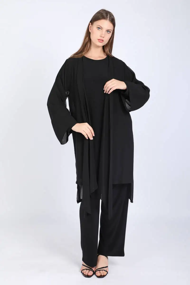 

Женский плоский двойной костюм черного цвета