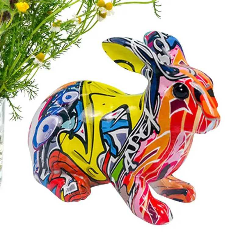 

Красочный полимерный кролик, Искусственный Кролик, скульптура, игрушка, подарок для китайского Нового года, украшение для дома