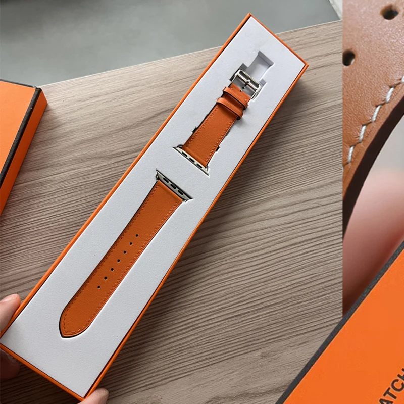 Strap for Apple Watch Ultra Band 8 7 6 5 4 3 2 SE Genuine Leather Correa Bracelet Apple Watch 49 45 41 44 40 42 38mm for iWatch