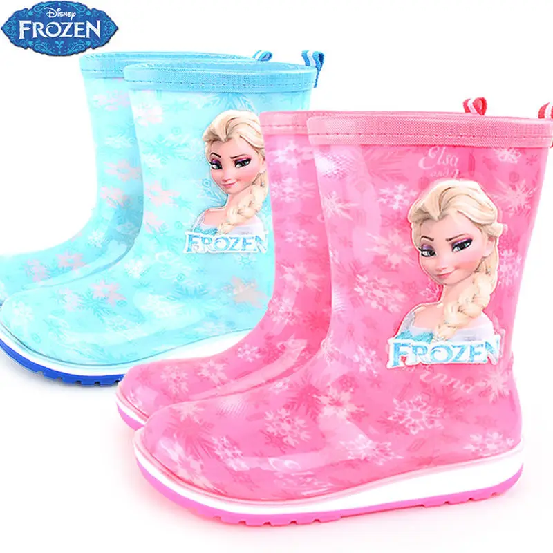 

Princess Disney Frozen Children's Rain Boots Cotton Cover Fleece-Lined Warm Keeping Girls Elsa Elementary School Student Rain