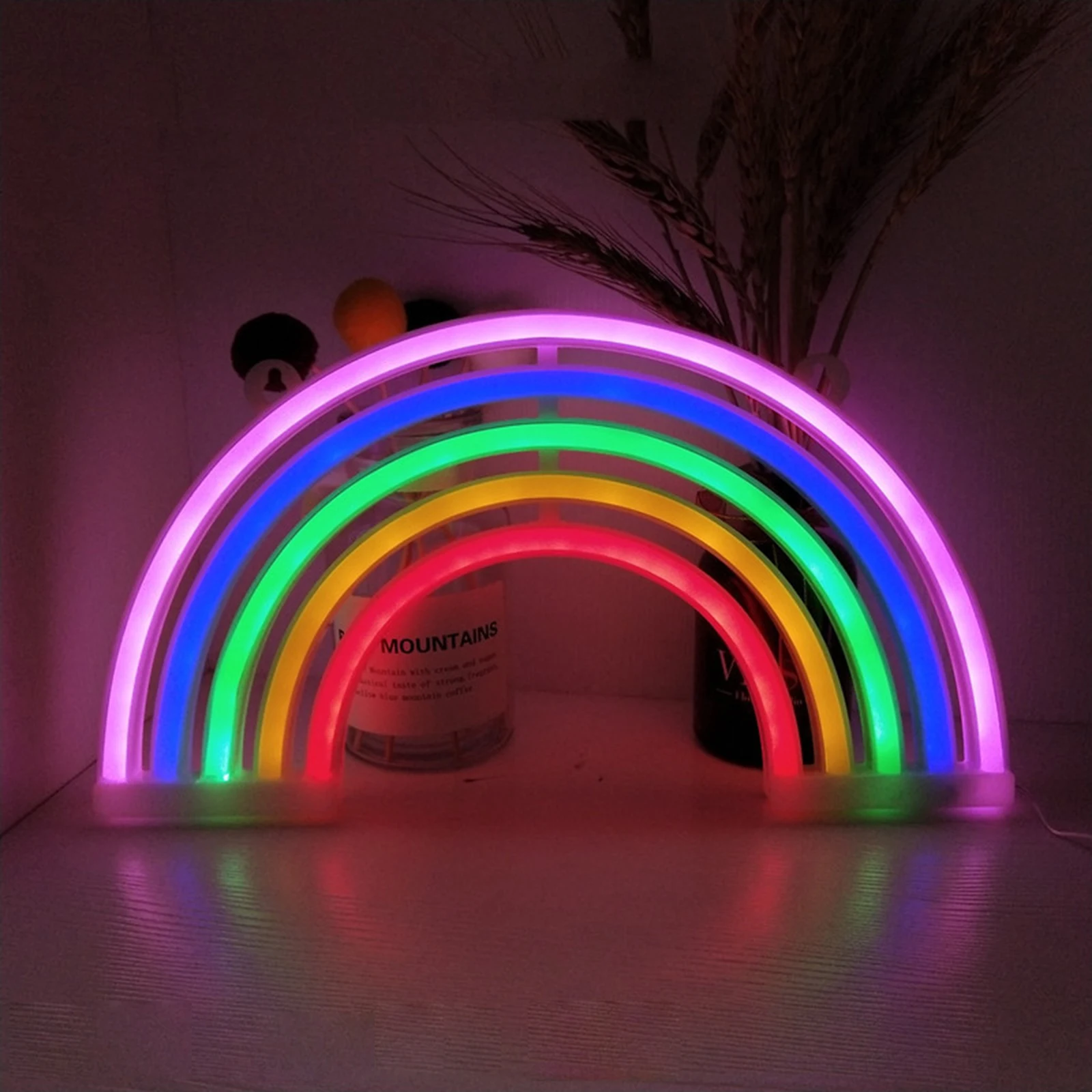 

Neon Light Rainbows LEDs USB Constant Bright Decorative Lights Wall Decoration for Thanksgiving Birthday Party Wedding Children