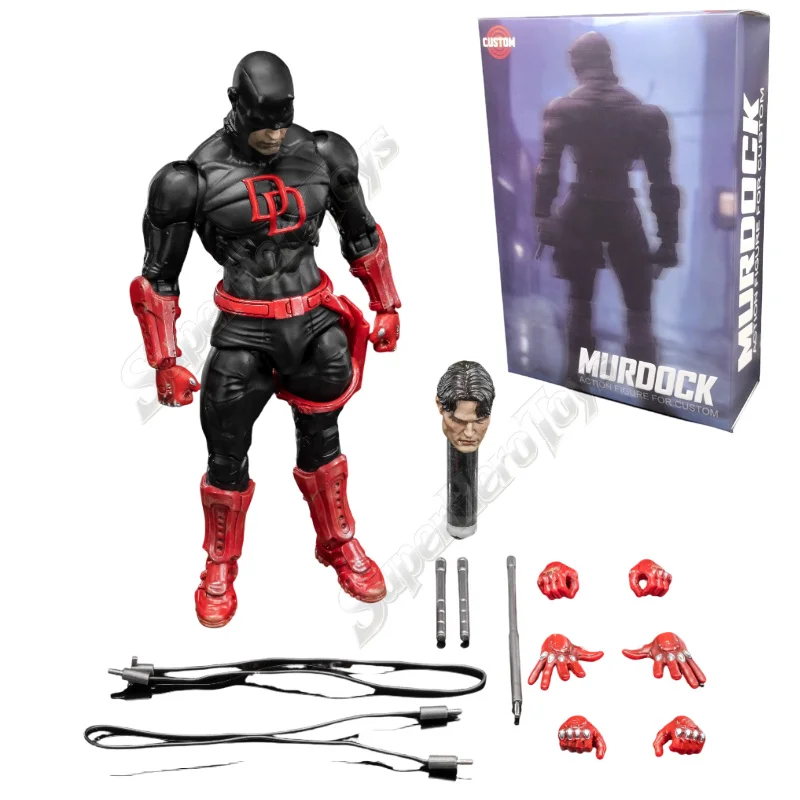 Фото В наличии FlefToys Daredevil Classic Red Shadowland Reborn Black 8-дюймовая фигурка Дьявол Защитник Мэтт Мёрдок Легенды №3
