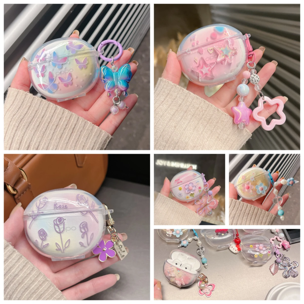 Чехол для OPPO Enco R3/AIR 3/R2 модный силиконовый прозрачный чехол с цветком наушников AIR3