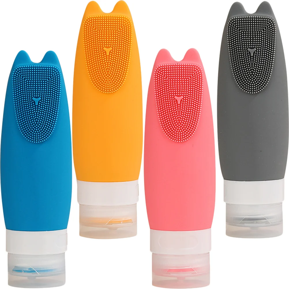 

4 Pcs Silica Gel Bottle Empty Silicone Bottles Sub Small Toiletries Practical Multifunction