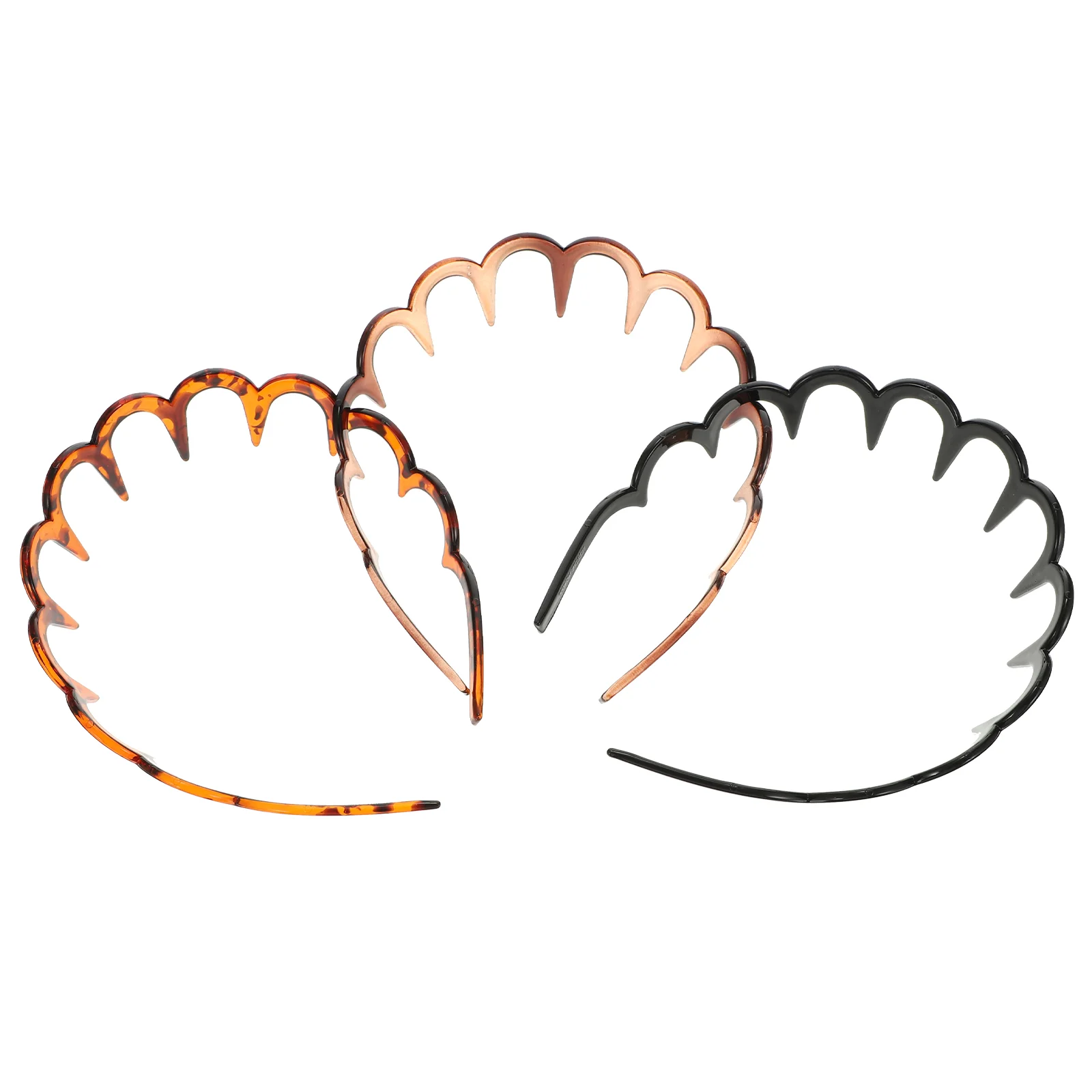 

3Pcs Toothed Headband Men Unisex Elastic Headband Headwear Hair Accessories
