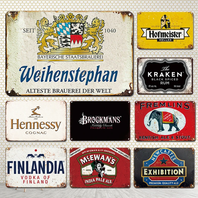 

Vintage Beer Logo Metal Plaque Tin Sign Retro Man Cave Backyard Bar Garden Decoration Accessorie Rustic Kitchen Wall Decor Plate