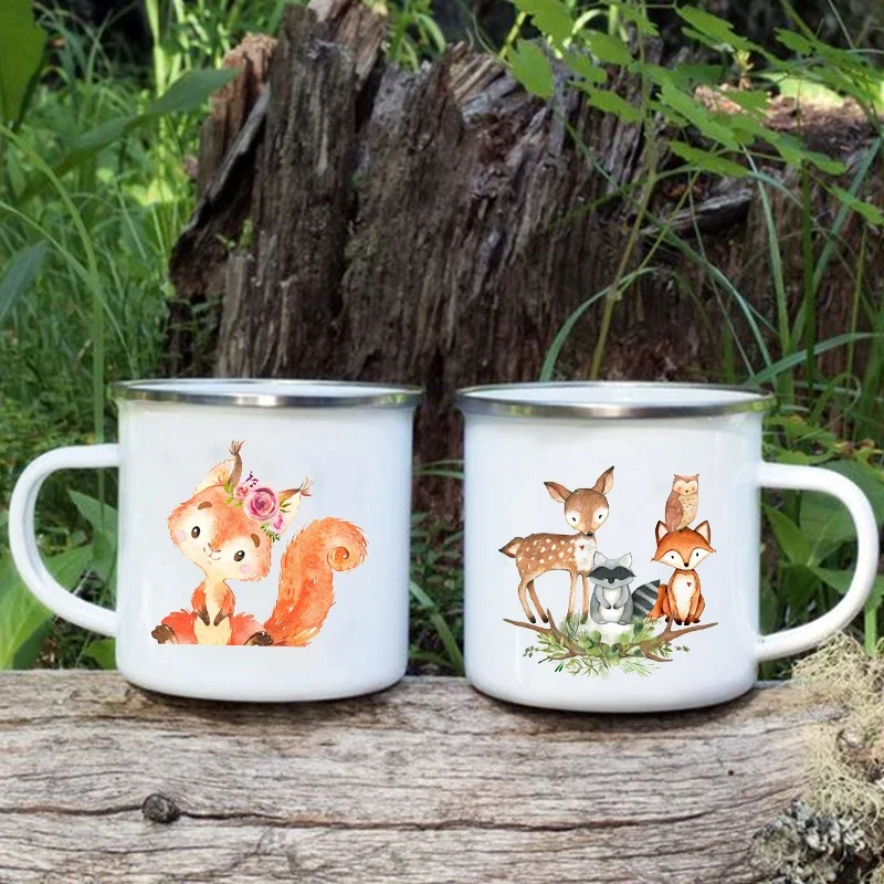 Милые Мультяшные кружки с рисунком животных оленя енота совы креативные