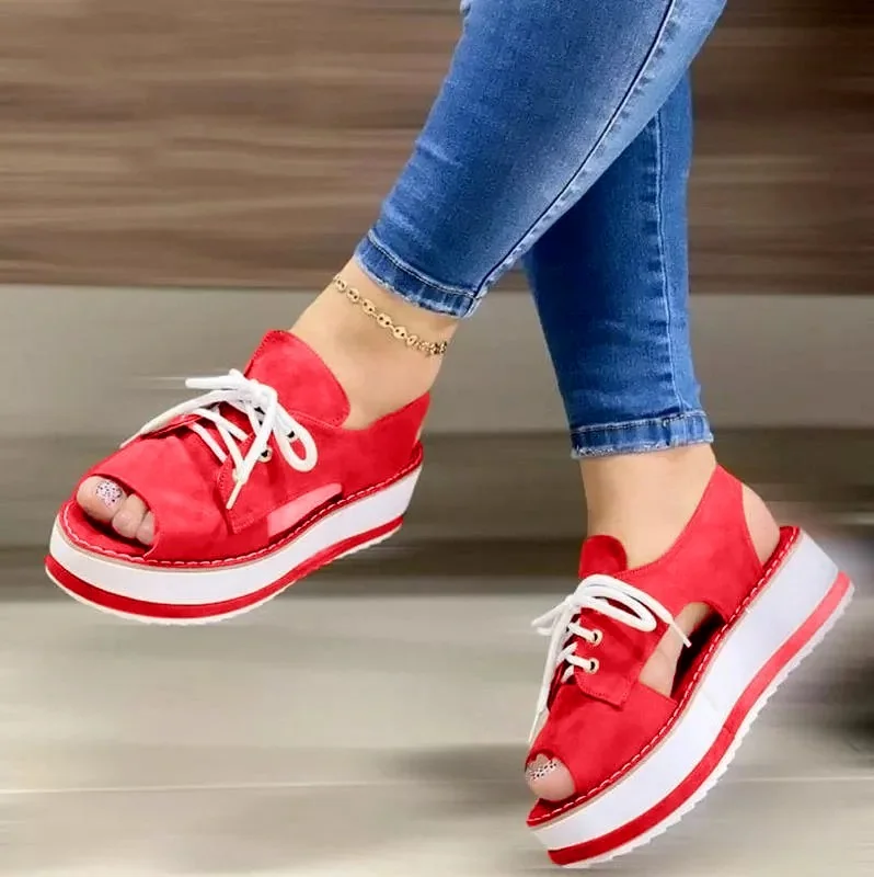 

Women's Sandals 2022 Summer New Fish Mouth Shoes Fashion Walking Beach Wedge Casual Platform Party Sandalias43 Zapatos De Mujer