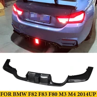 for bmw bmw m3 m4 f80 f82 f83 2014up carbon fiber rear bumper lip diffuser spoiler with led light auto tuning