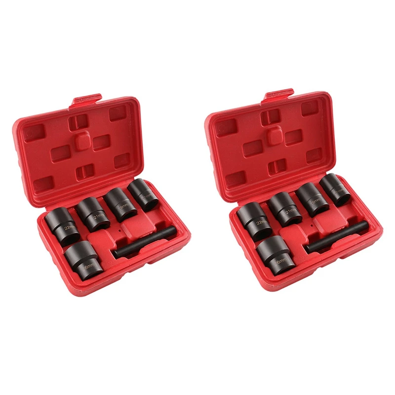 

12Pcs 1/2 Inch Twist Socket 5 Damaged Worn Lug Nut Lock Remover Bolt Extractor Set