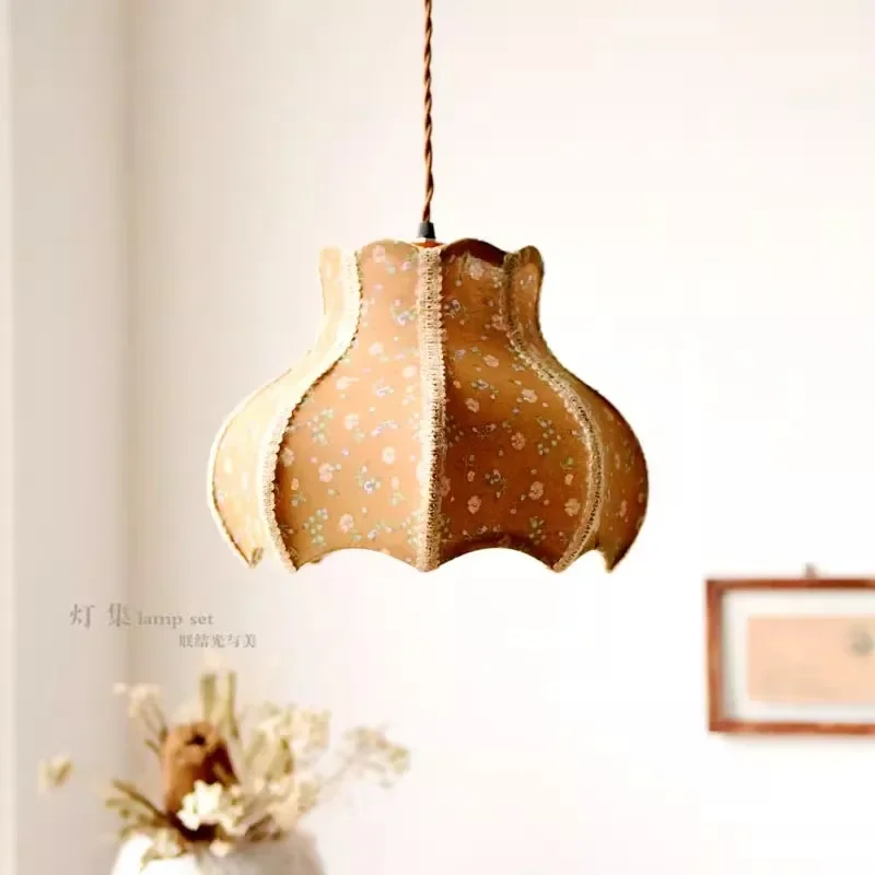 Подвесной светильник из хлопка и льна в стиле ретро естественная ностальгия