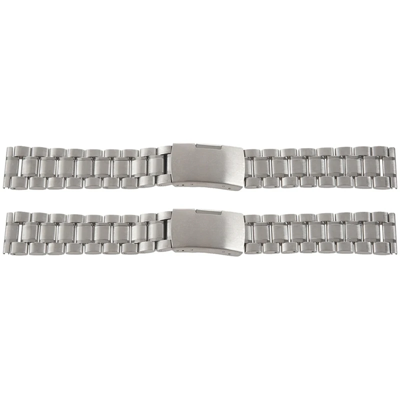

2X Stainless Steel Watch Strap 20Mm Watch Band Watch Band Metal Band Silver