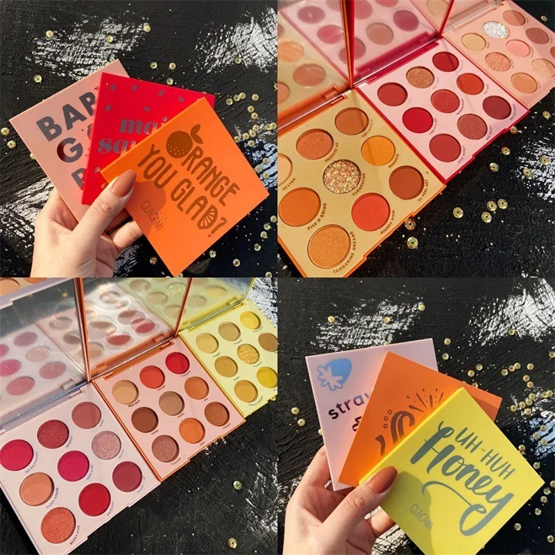 

GUICAMI Fruit Nine Color Eyeshadow Palette Fruit Color Peach Lasting Not Easy To Fly Powder Fairy Disk Fairy Eyeshadow