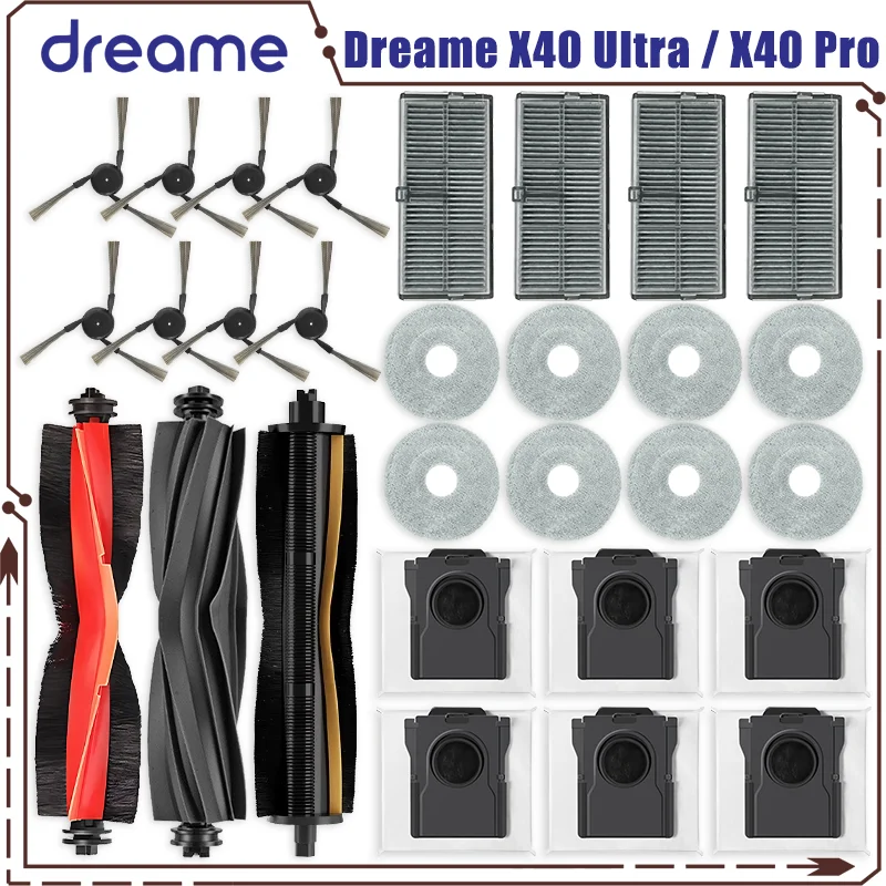 Dreame X40 Ultra / Pro Запасные части для робота-пылесоса Основные боковые щетки Салфетки