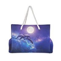 new handbags tote casual women shoulder bag delfines saltando high capacity foldable travel beach bag eco reusable shopping bag