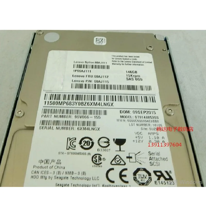 

100% новый в коробке 3 года гарантии 00AJ111 00AJ112 146G 15K 2,5 дюймов SAS X3650 M5 X6 требуется больше фото под углом, пожалуйста, свяжитесь со мной