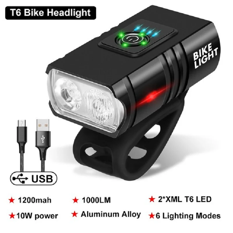 

Велосипесветильник, T6, светодиодный, перезаряжаемый, Usb, 6 режимов