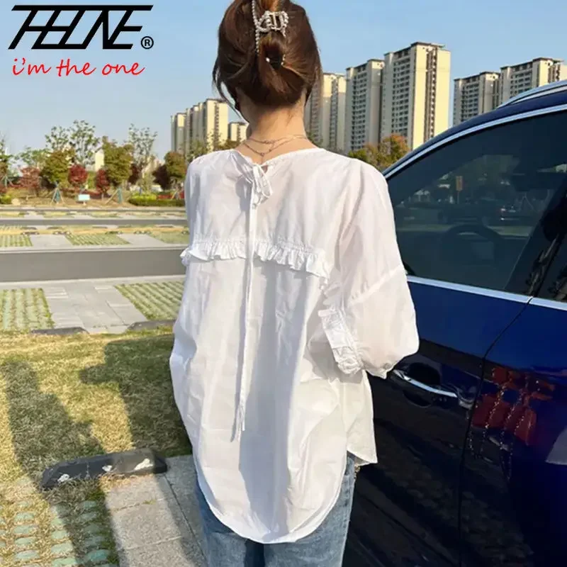 Модные женские рубашки THHONE новинка 2024 блузка Повседневная Блузка с длинным