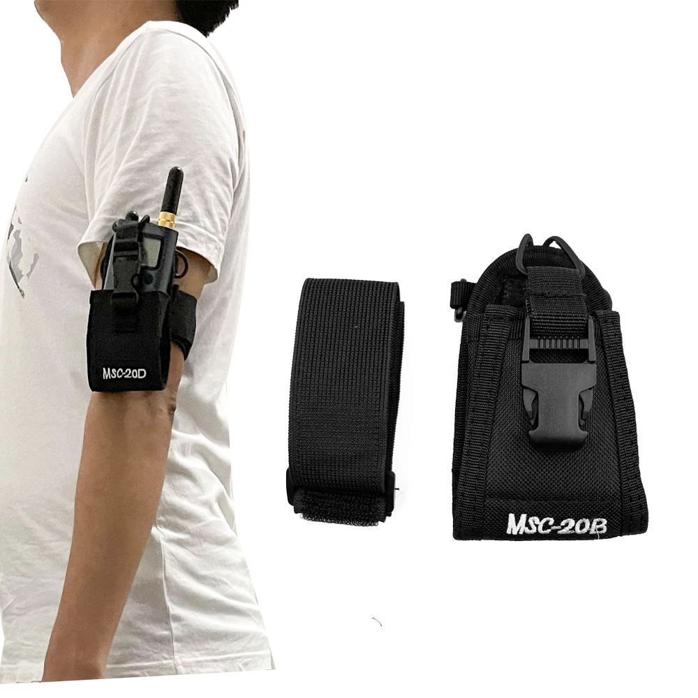 Adjustable Nylon Interphone Sheath Armband Tactical Bag Arm Band Armlet for Multiple Walkie Talkie Tactical Bag Use