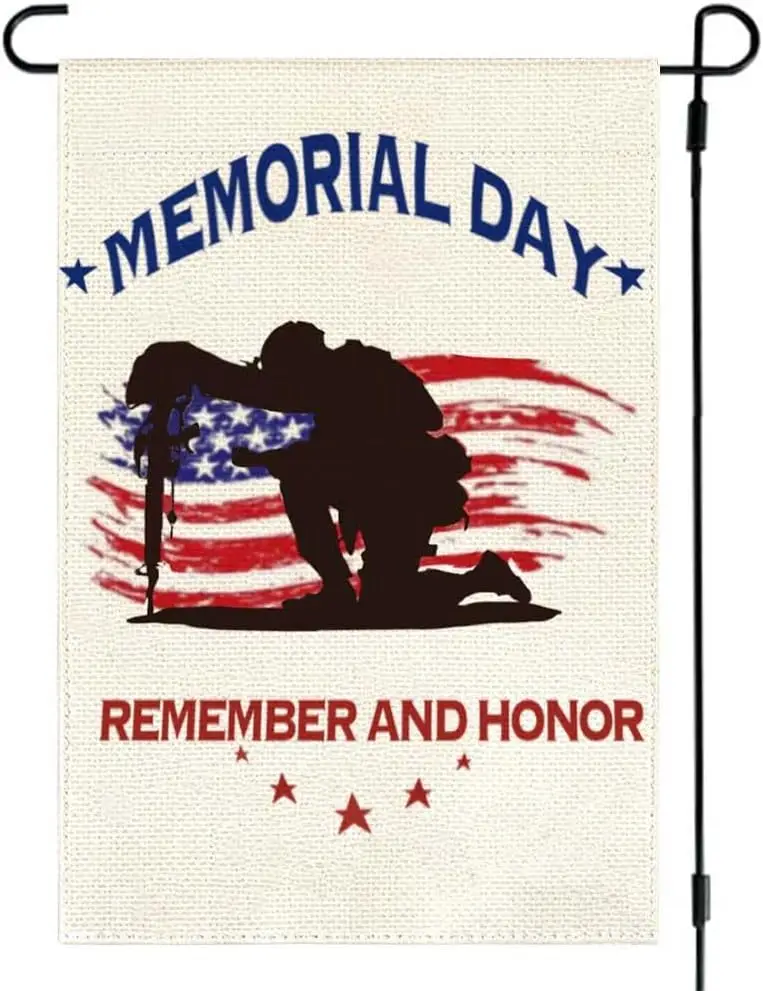 День памяти RABUSOFA патриотический Садовый флаг 12x18 дюймов двусторонний для улицы