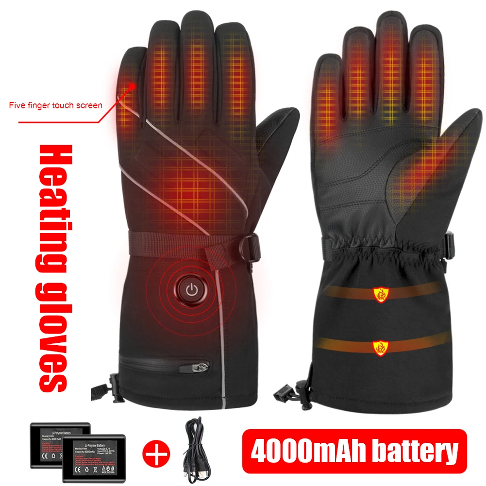 

Зимние теплые перчатки унисекс с сенсорным экраном, Нескользящие водонепроницаемые варежки с флисовой подкладкой и закрытыми пальцами для...