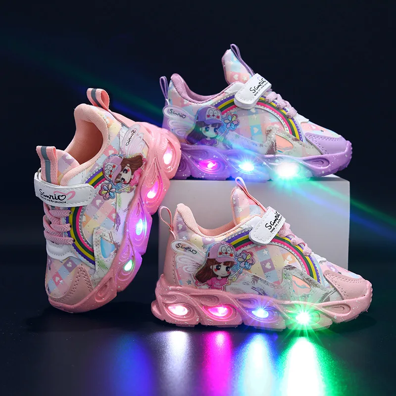 Led Leather Luminous Casual and Comfortable Children's Sneakers Baby Shoes for Kids Girls Toddler Shoe Child Sneaker Kid Sports