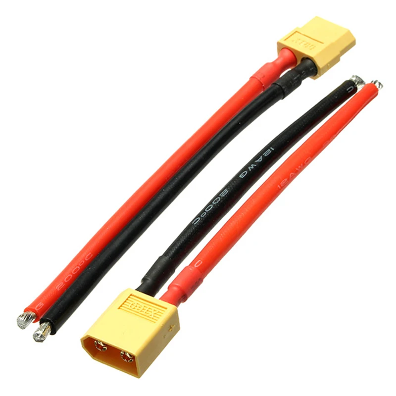 

2 Pairs XT60 Male Female Plug Connector with 10cm 12AWG Power Cable