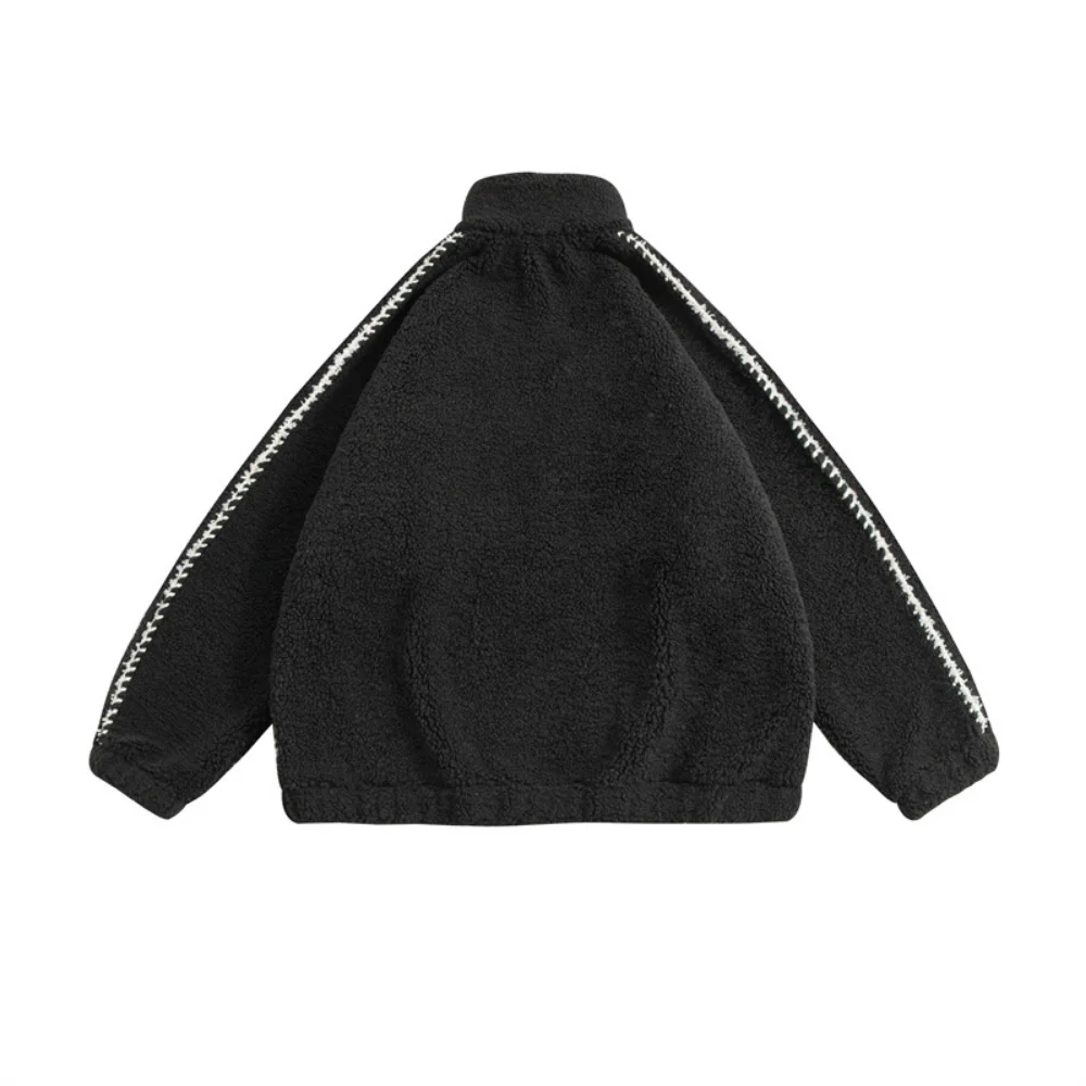 Covrlge Stand Collar Men's Coat Lamb Wool Casual Pullover National Fashionable Parka Warm Versatile New Design Sense Top MWM148