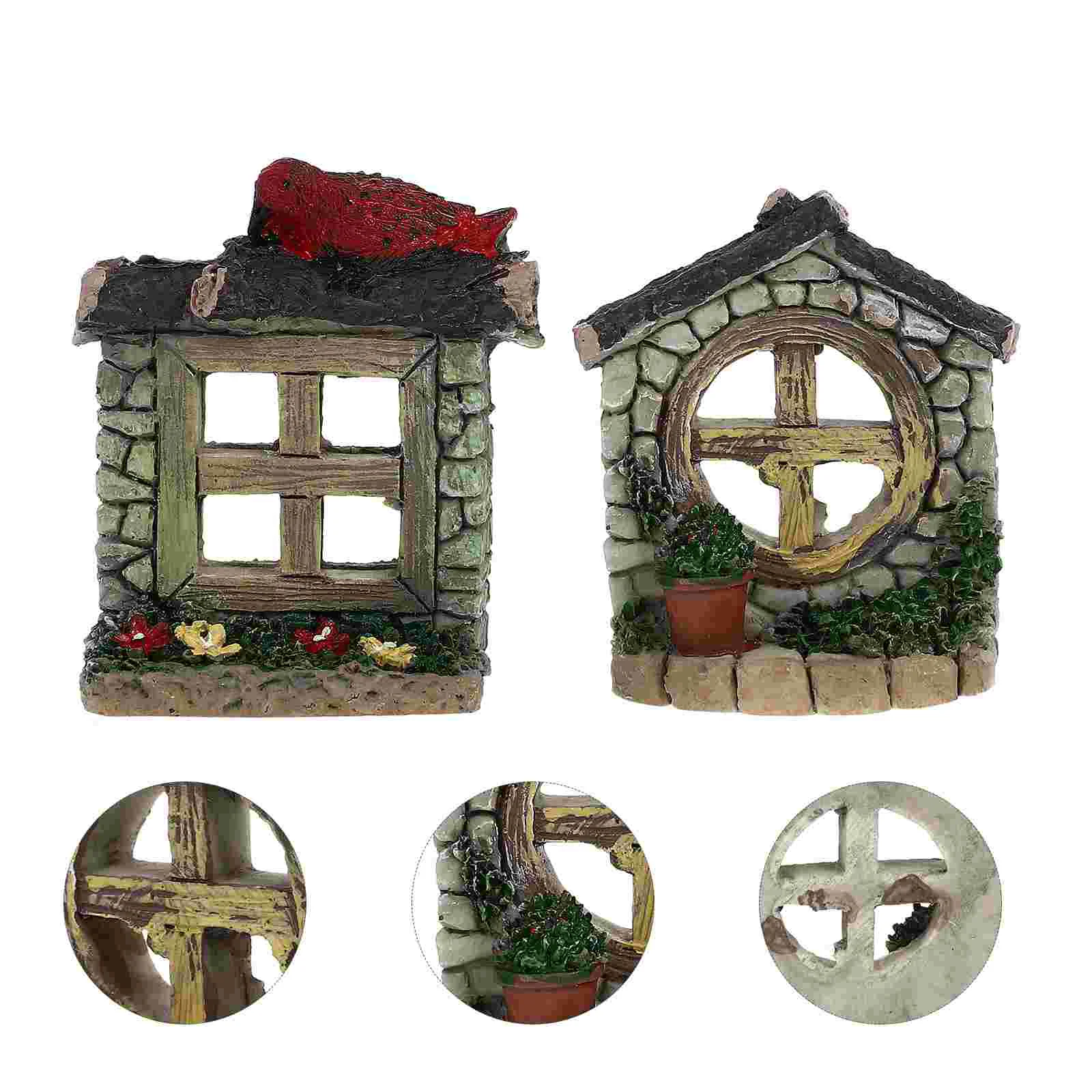 

Window Door Fairy Miniature Tank Landscape Tree Garden Mini Accessories Decor Ornaments Ornament Windows Micro House Aquarium