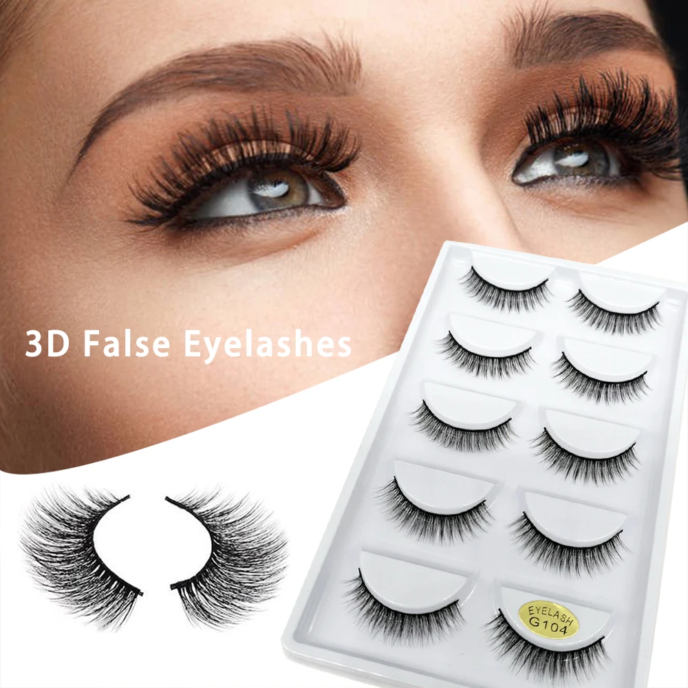 5 пар 3D импортные волоконные ресницы натуральные драматические Накладные