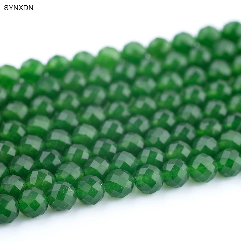 

4x4mm Natural Faceted Jasper Stone Beads Green Agate Football Shape Loose Beads Jewelry Making 15''Strand Diy Bracelet Wholesale