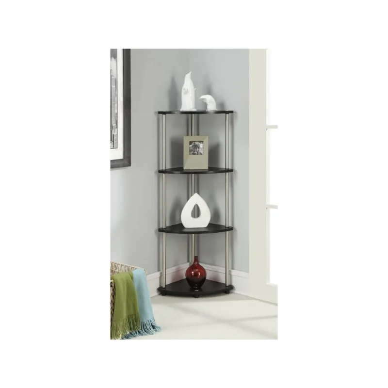 

4 Tier Corner Shelf, Black