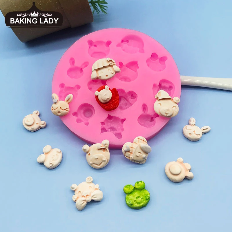 

Cartoon animal character love silicone mold fondant cake decoration chocolate mold DIY kitchen gadgets Plaster Mold
