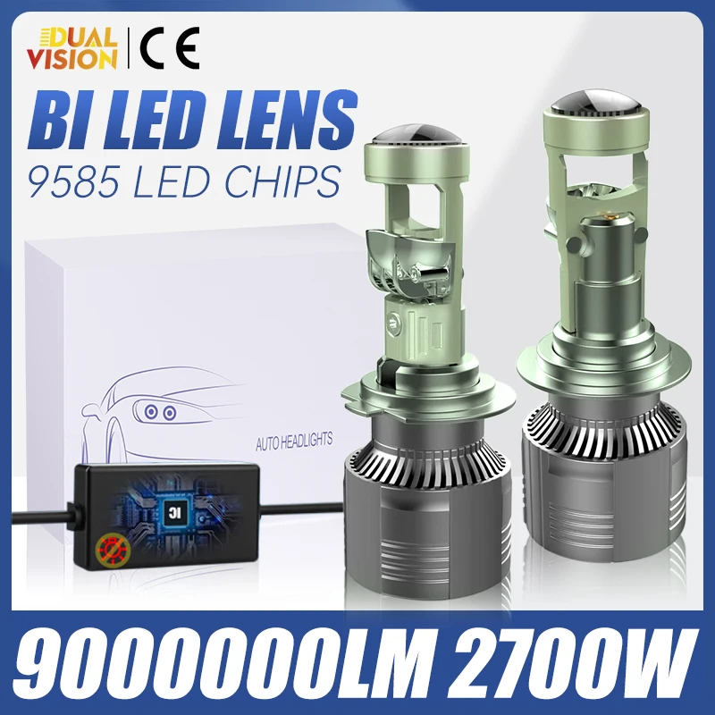 

H7 H4 H11 Мини-объектив Bi Led 2700 Вт 9000000LM Canbus Безоблок H8 H9 9005 HB3 9006 HB4 Автомобильная фара 9585 CSP ЧИПЫ 12 В Hi/Lo Beam
