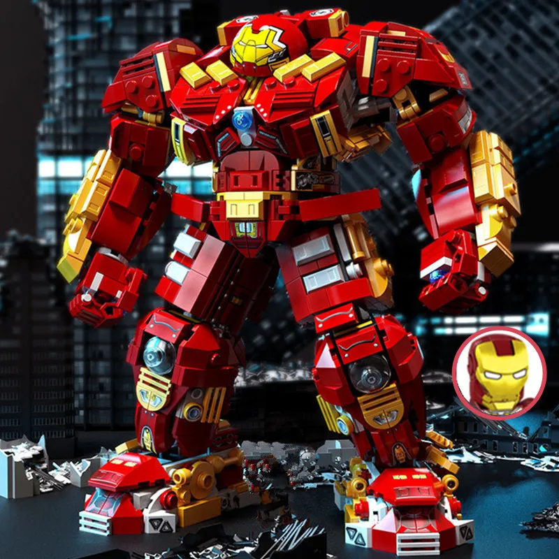 

1065PCS Disney Marvel Avengers Iron Man MK44 Hulkbuster Ironman Heroes Mecha Hulk Robot Figure Building Brick Block Gift Toy Boy