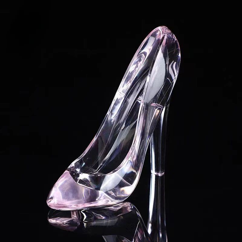 

2024 Tiktalk Cinderella Crystal Shoes Kids Birthday Gift Home Decor High-Heeled Wedding Figurines Miniatures Ornament
