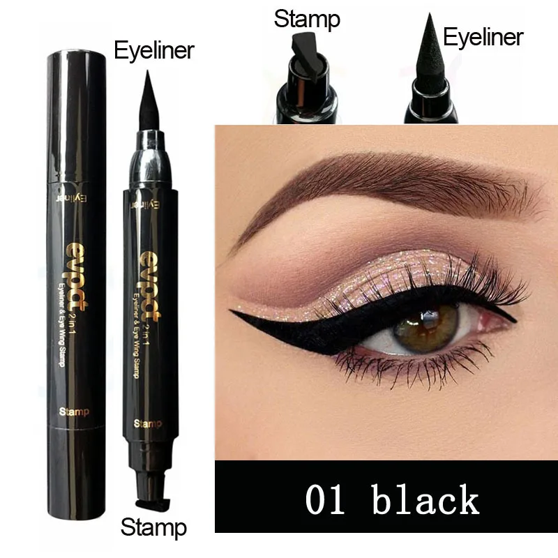 

Brand Eyeliner Stamp Black Liquid Eyeliner Pen Waterproof Fast Dry Double-ended Eye Liner Pencil Make-up for Women Cosmetics
