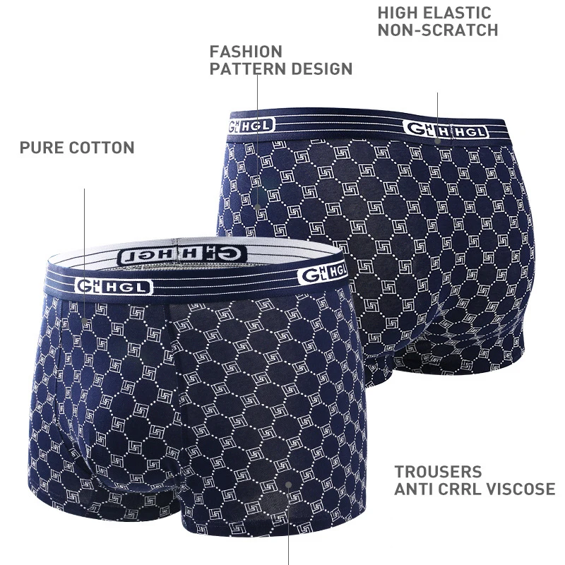 4Pcs/Lot Mens Cotton Underwear Boxers Fashion Printed Panties Men's Underpants Boxer Brand 365 Boxershort Shorts Wholesale