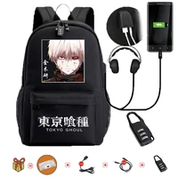 japanese tokyo ghoul anime waterproof bookbags laptop rucksack travel usb school backpack large capacity mochila for student