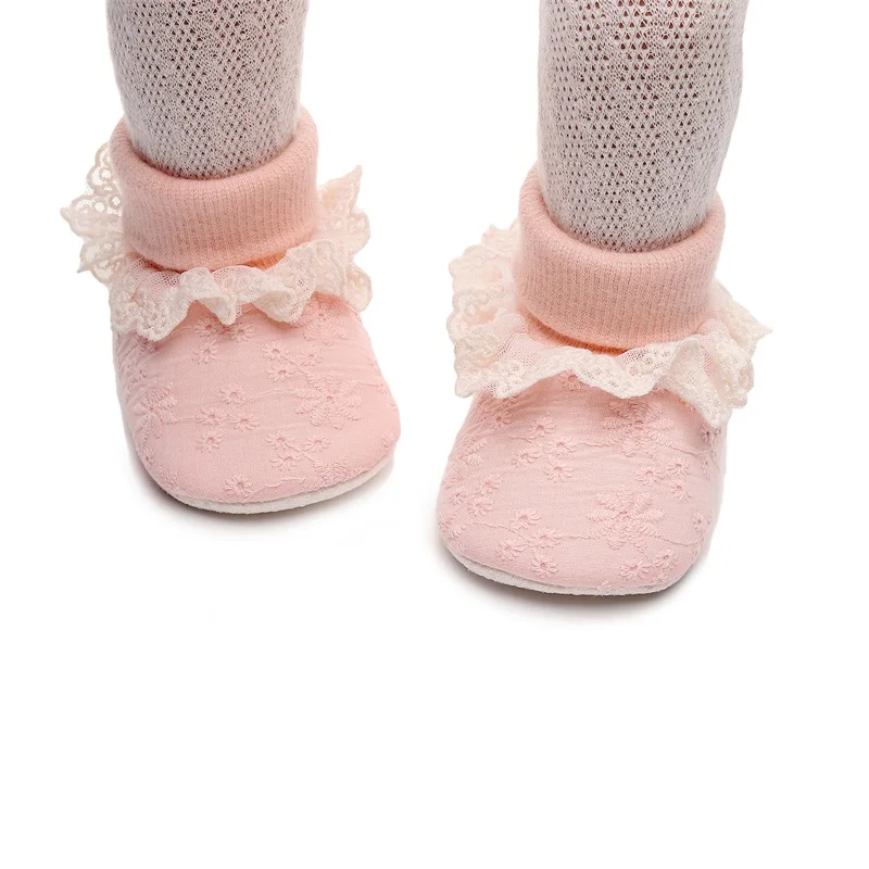 Blotona/носки для маленьких девочек прогулочная обувь с кружевной отделкой и