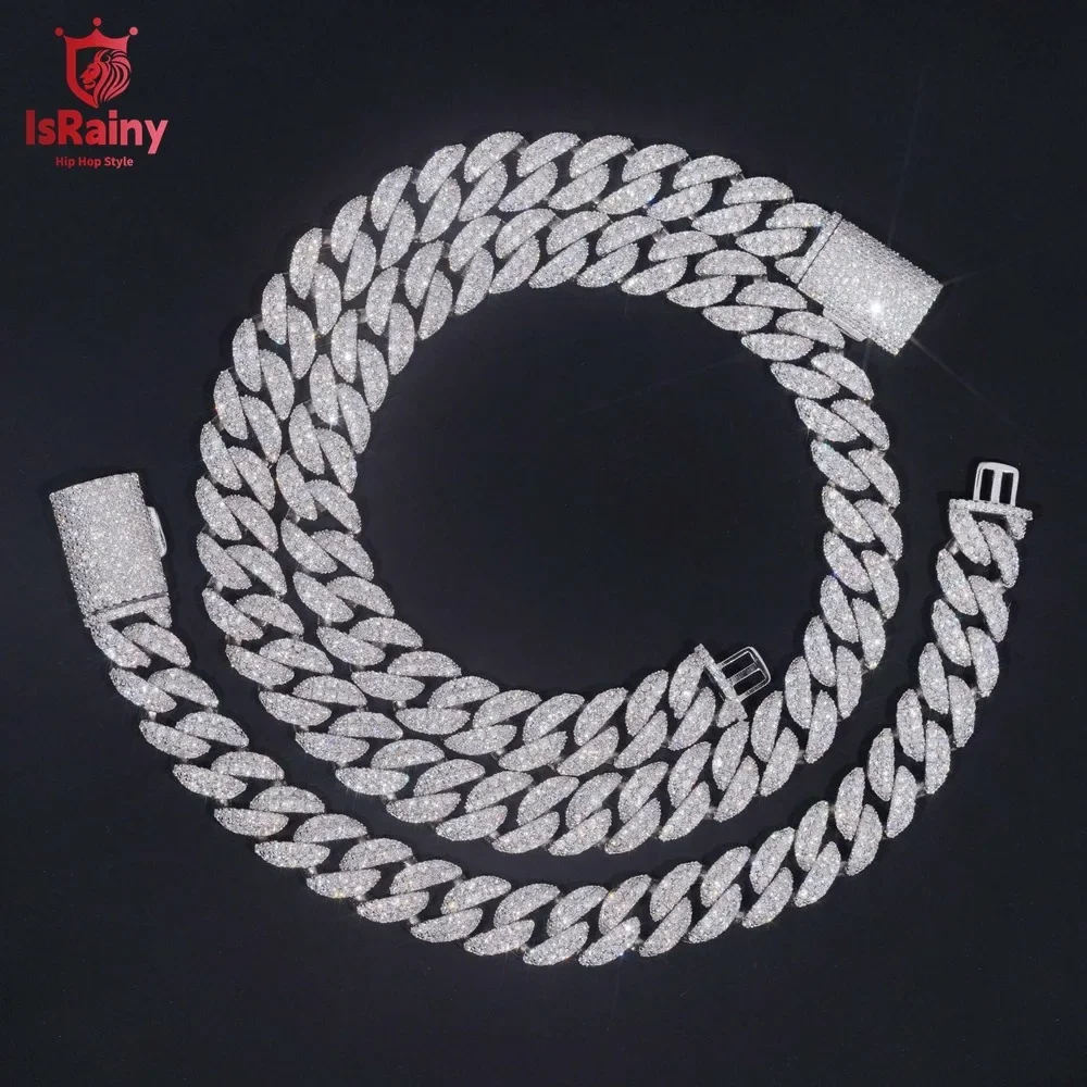 IsRainy хип-хоп рок стерлингового серебра 925 пробы VVS1 D настоящие муассанитовые