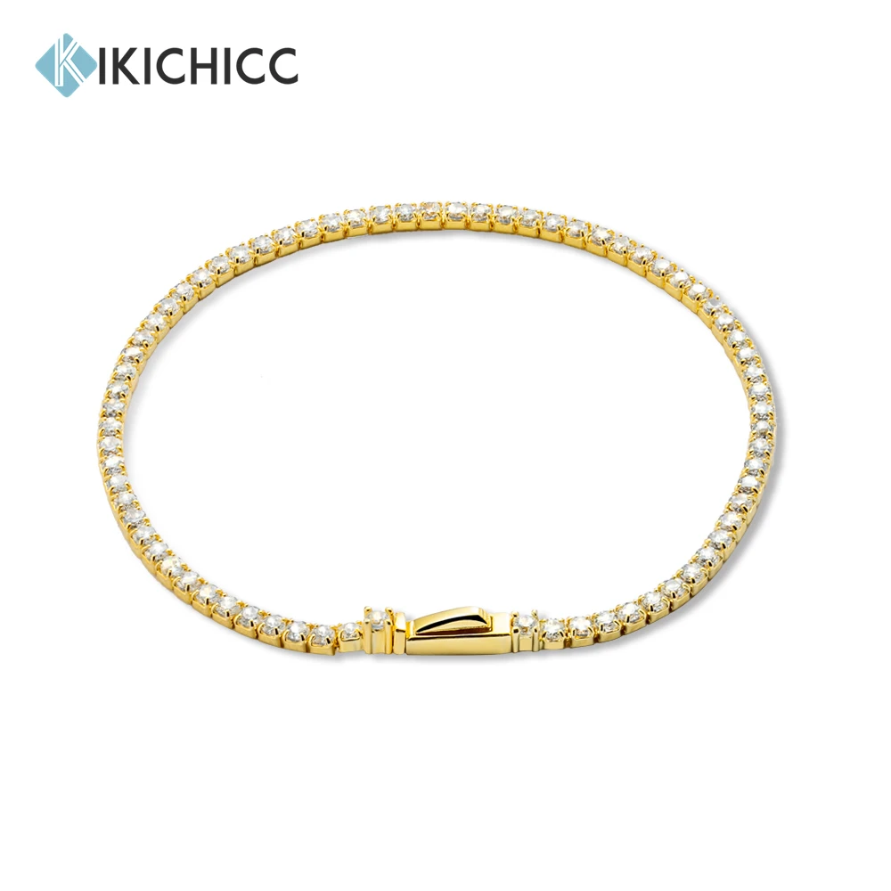 

KIKICHICC 925 Sterling Silver Large 2mmTennis Locker Chain Bracelet Women Luxury Wedding Jewelry 2022 Crystal Jewels Clips