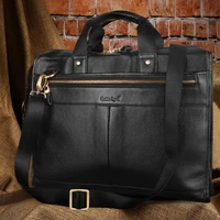 mens bag genuine leather retro office business travel laptop bag messenger mens leather handbags cowhide leather black