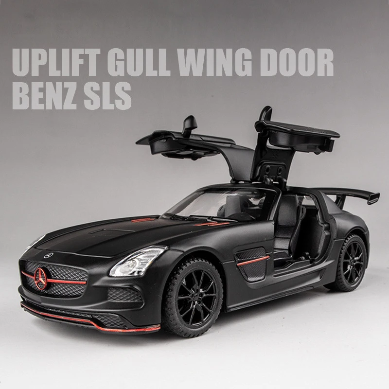 

1/32 Benz SLS AMG Alloy Sports Car Metal Model Car Pull Back Diecast Toy Car Collection Analog Sound And Light Kids Gift For Boy