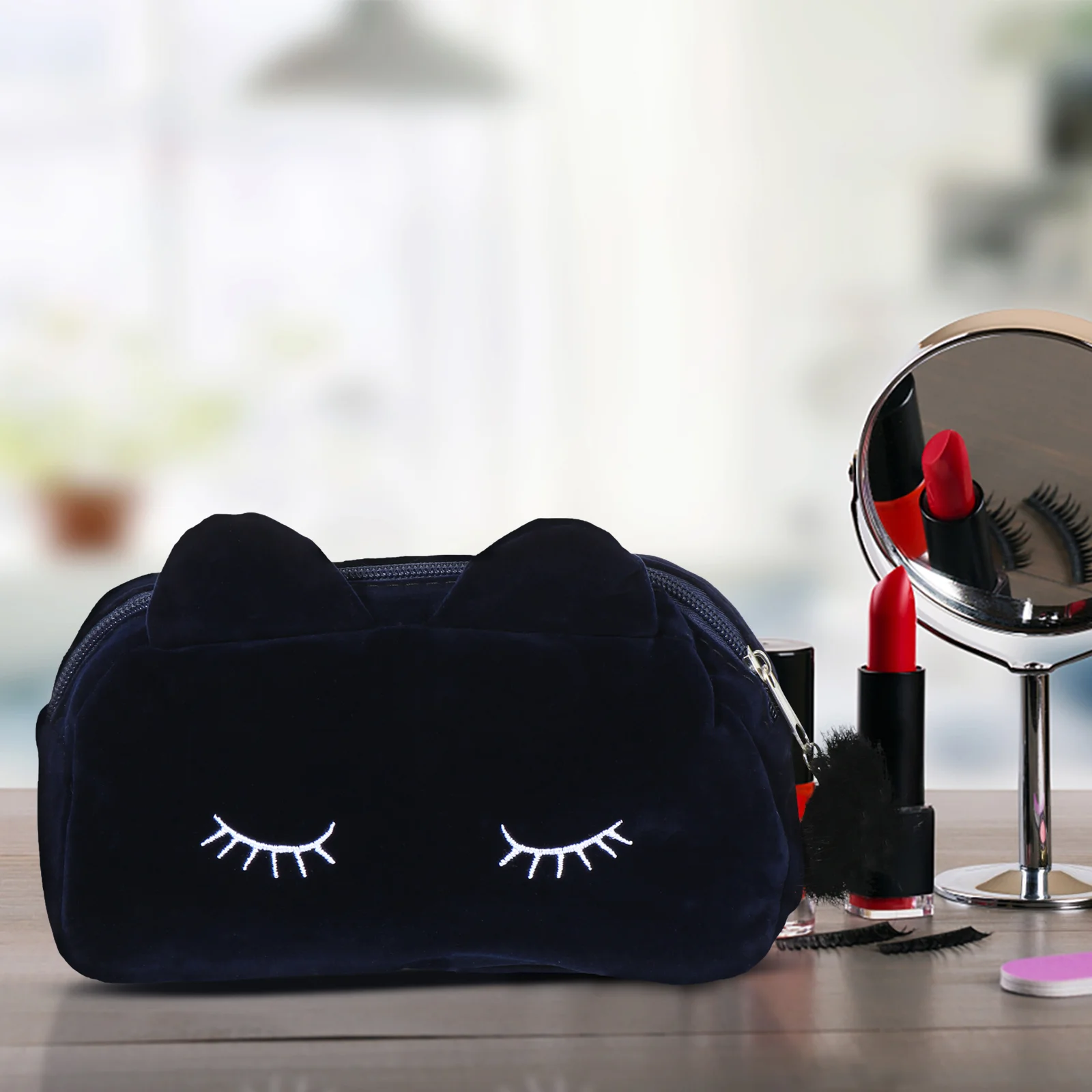 2 шт. косметичка с изображением кота для путешествий органайзер макияжа коробка