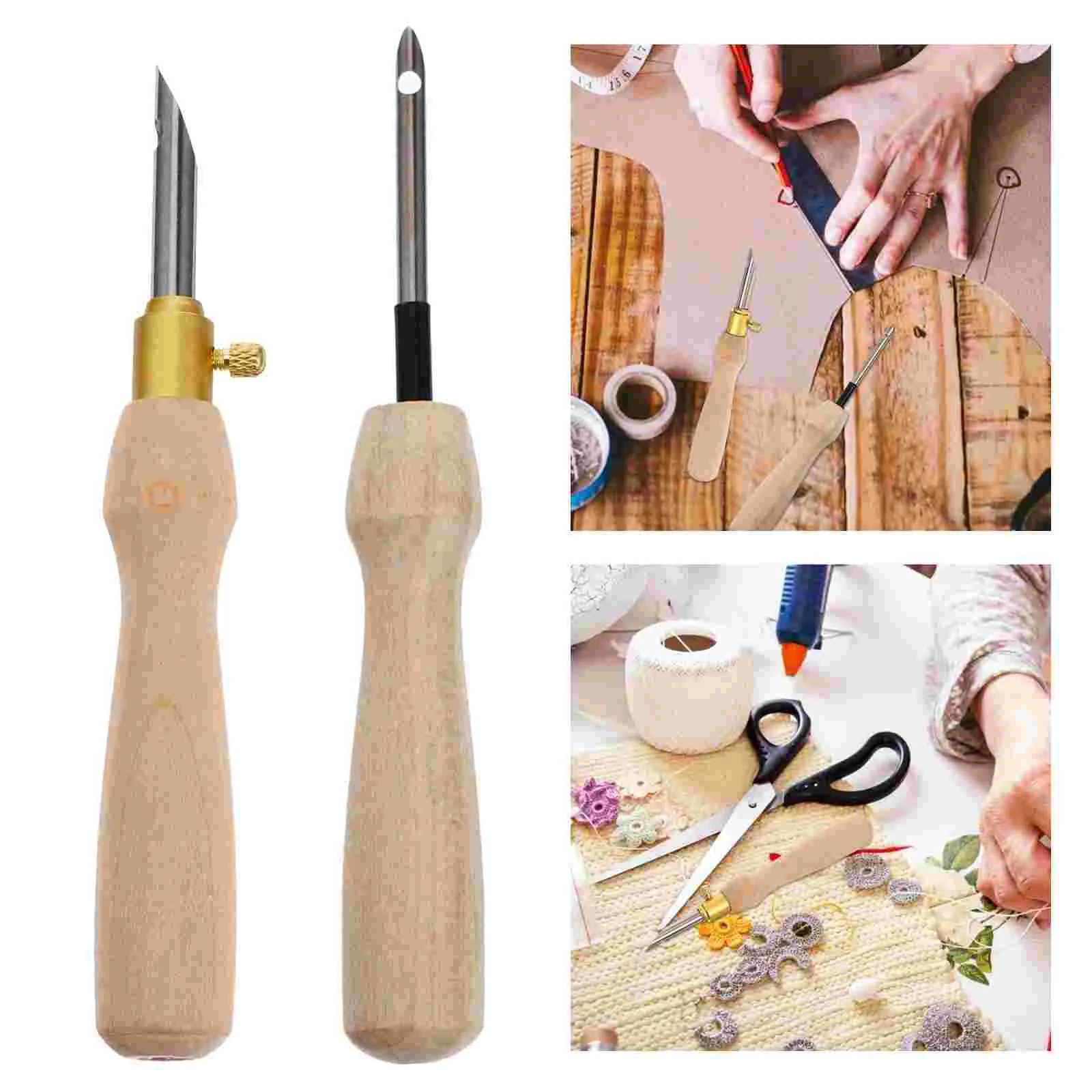 

2pcs Handle Punch Handle Embroidery Pen Rug Yarn Punch Sewing Tools ( Mixed Color )