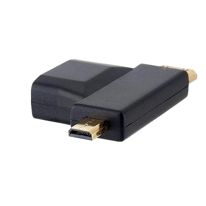 Адаптер 3 в 1 HDMI-совместимый с Micro HDMI штекер MiniHDMI 4 гнездовой адаптер T-образный