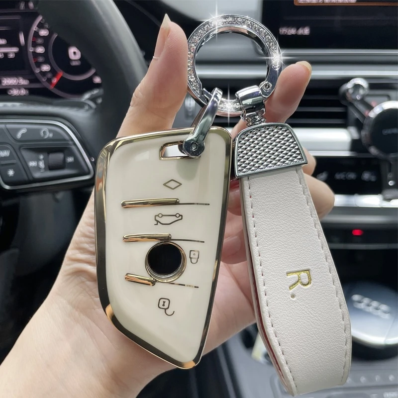 

Leather Car Key Case Cover for BMW M3 M4 M5 M8 X3M X5M X1 X4 X5 X6 IX3 Z4 I4 2 Series 4 Series 5 Series 8 Series 6GT 320i 440i